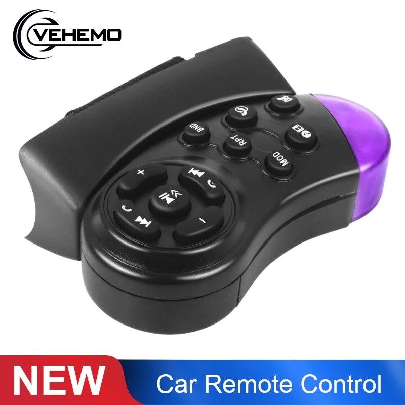 Wireless Purple Car Steering Wheel Remote Control Universal For 4.1" CD/DVD Mp5 Player 11-Key Audio Controller