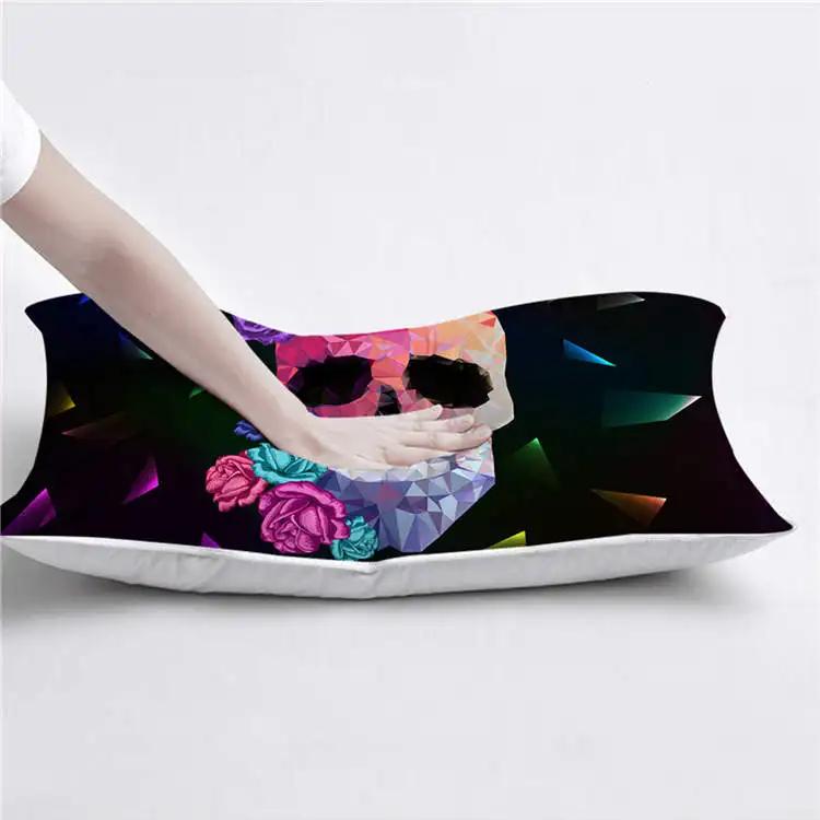 skull 3 BeddingOutlet Череп Спальный вниз Альтернативная Подушка с цветочным принтом пледы тела Массажная подушка для шеи 50x75 см прикольное постельное белье almofada - Цвет: skull 3