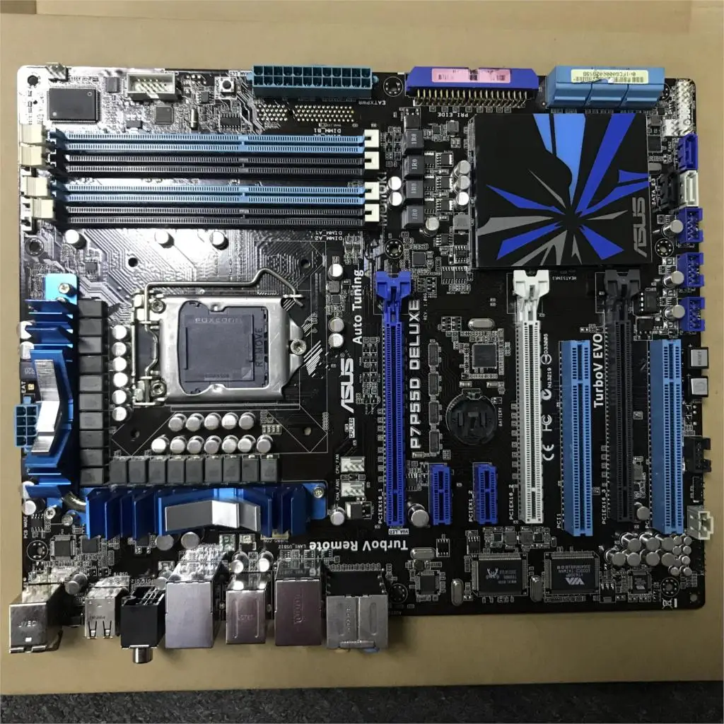 LGA 1156 для Intel P55 ASUS P7P55D Deluxe материнская плата DDR3 16 Гб P7P55D-Deluxe настольная материнская плата ATX системная плата PCI-E X16 б/у