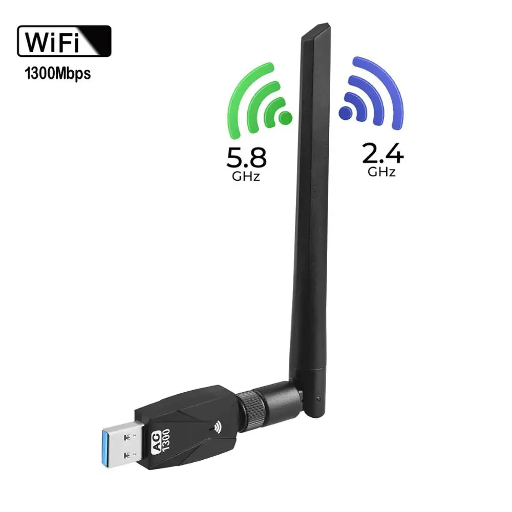 

Newest 1300Mbps Wireless USB Wifi Adapter 600Mbps Fee Driver USB LAN Ethernet 2.4G/5.8G Dual Band USB Network Card Wifi Dongle