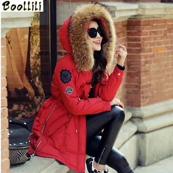 

Boollili 2020 Brand Raccoon Fur Winter Coat Women Long Duck Down Army Green Abrigos Mujer Parka North Veste High Quality Jacket