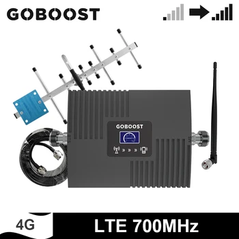 

GOBOOST LTE 4G 700 MHz Signal Booster Band 28 Single Band Cellular Amplifier With Antenna 10 Meter Coaxial Cable Kit