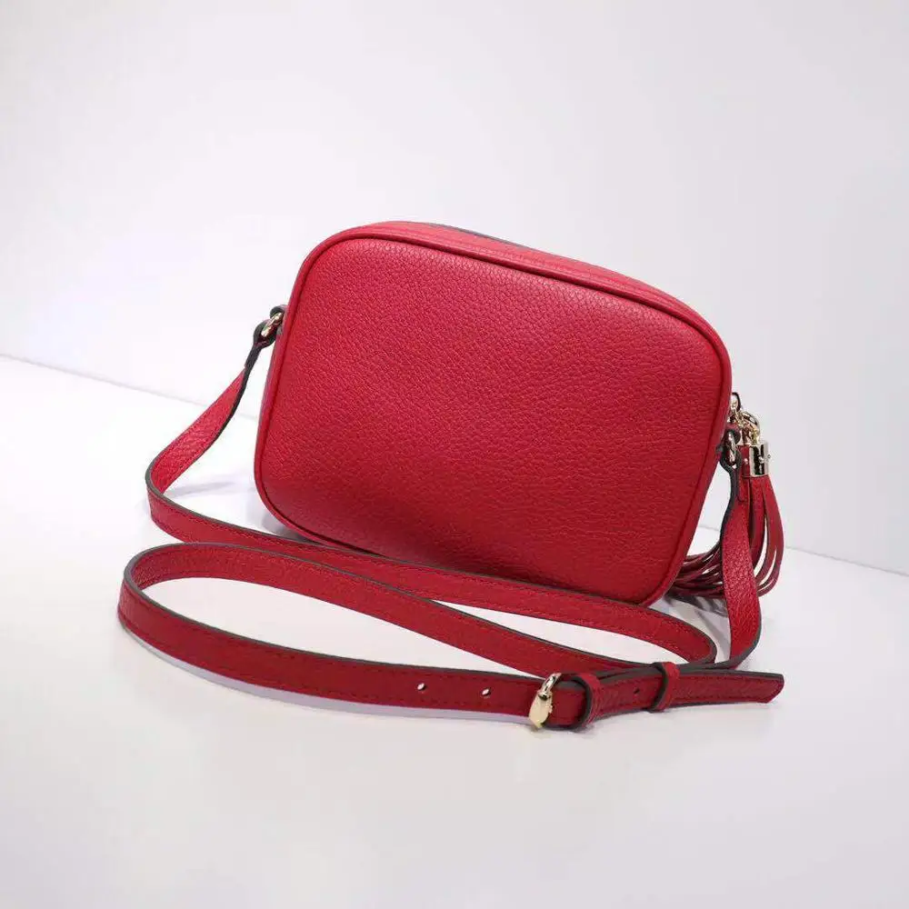 Новые женские кожаные сумки роскошные брендовые дизайнерские сумки через плечо из натуральной кожи - Цвет: Красный