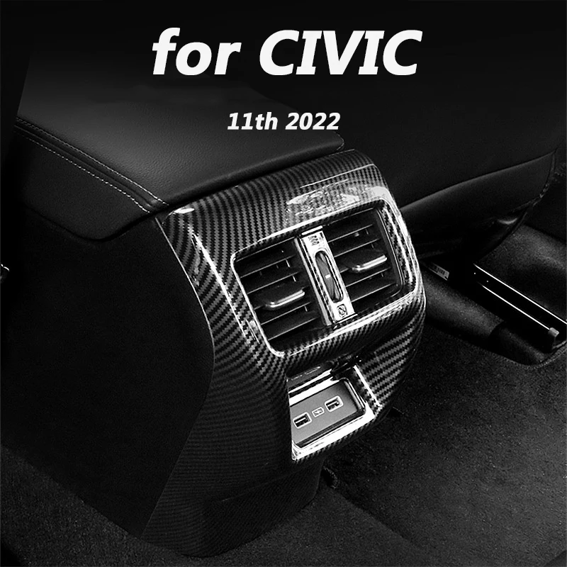

for Honda CIVIC 11th 2022 Car interior decoration accessories rear exhaust air vent anti-kick patch ABS 2pcs
