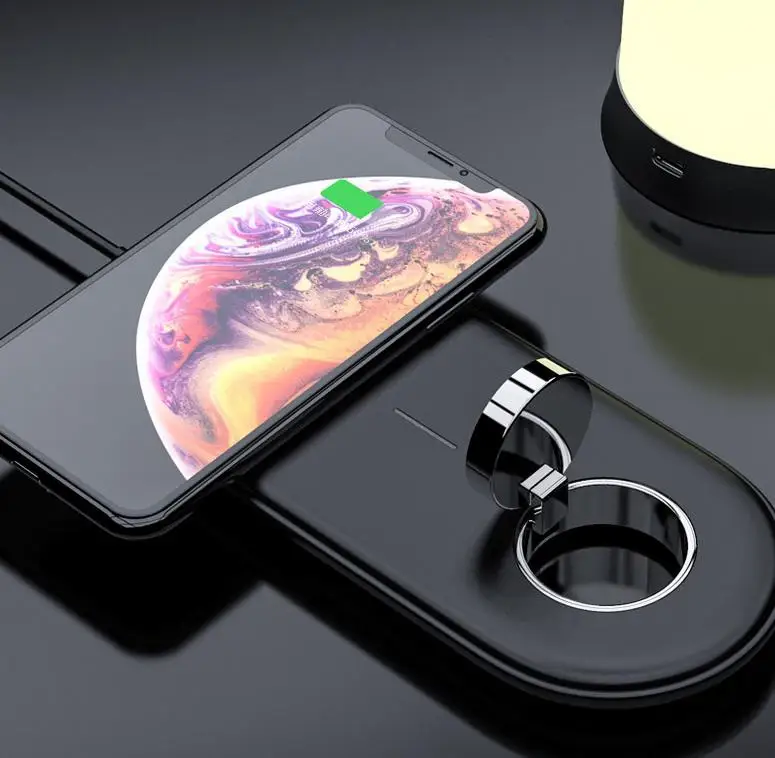 2-в-1 Беспроводной Зарядное устройство для iPhone 8/X/XR/XS Max 10 Вт быстрой зарядки Apple iWatch