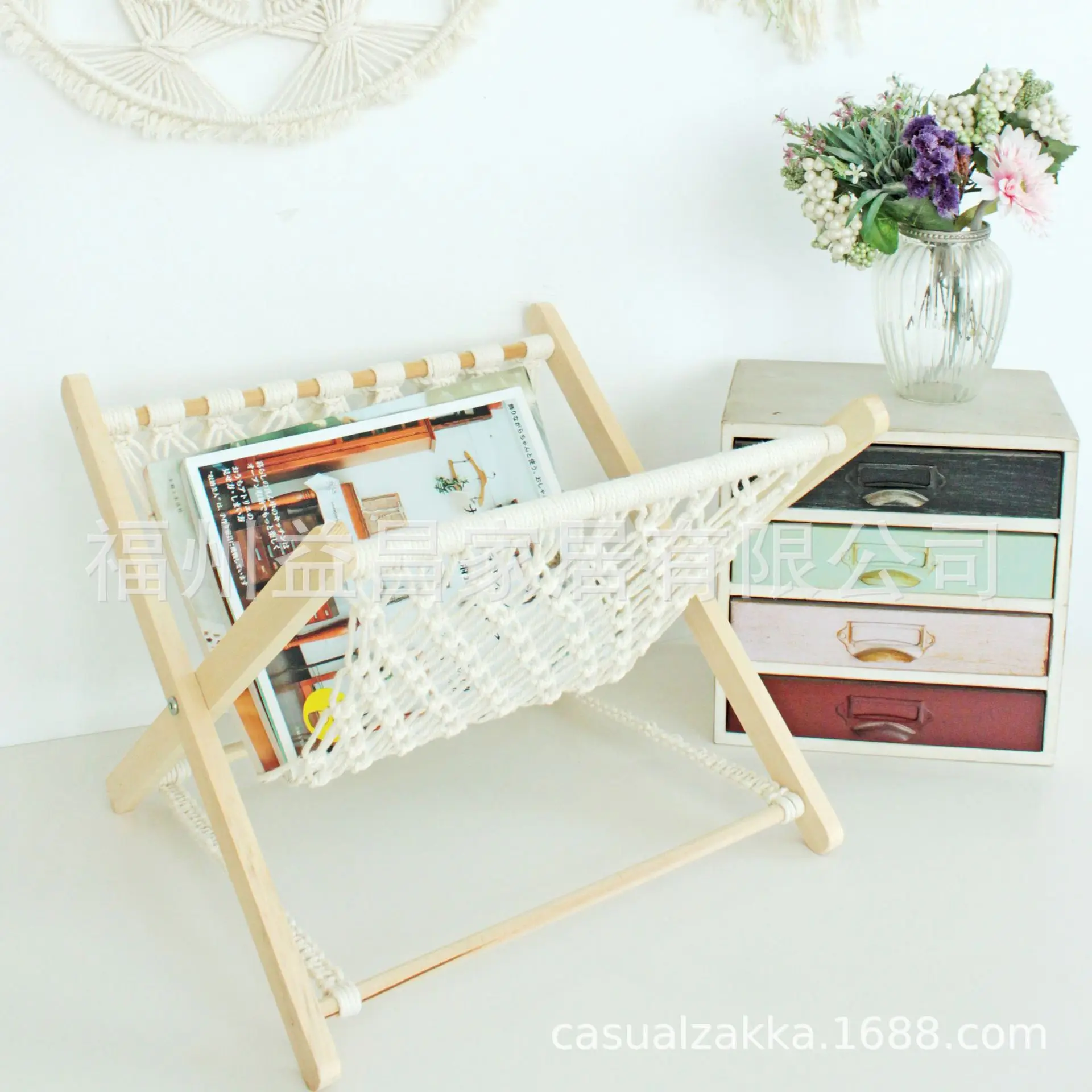 

Manufacturers Customizable Creative Home Handmade Strings Magazine Storage Rack 15057