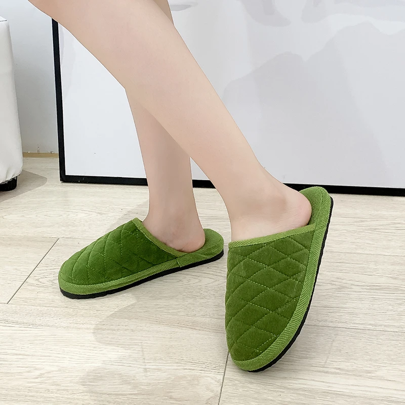 

2019 Womens Slippers Winter Woman Slippers Slip On Warm Shoes Non-slip Flats Female Spring Autumn Winter House Shoe NW2028