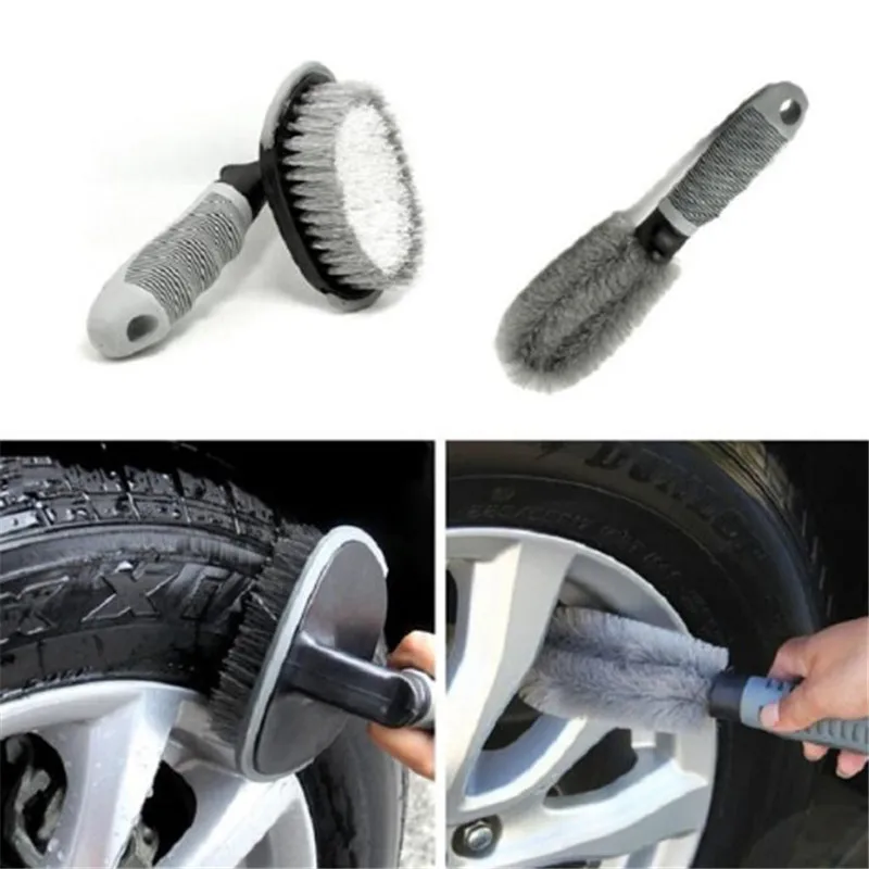 1PC Car Auto Spoke Truck Motorcycle Alloy Wheel Brush Tire Rim Hub Clean Plastic Coated Wire