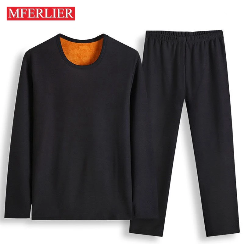 Autumn Winter Thermal Underwear 5XL 6XL 7XL 8XL 9XL 10XL O-neck Bust 180cm Fleece Plus Size Warm Large Size Long Johns thermal underwear