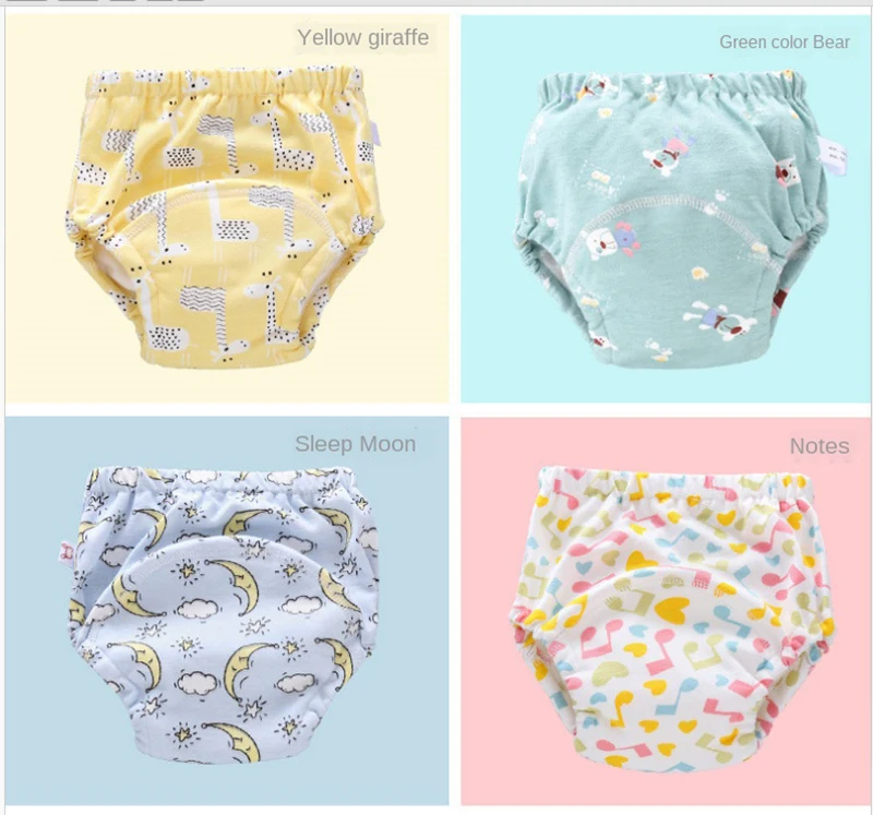 Baby Training Pants Cloth Diapers Washable 6 Layers Gauze Cover Breathable Spring Reusable Newborn Diaper 0-3Y Toddler Panties