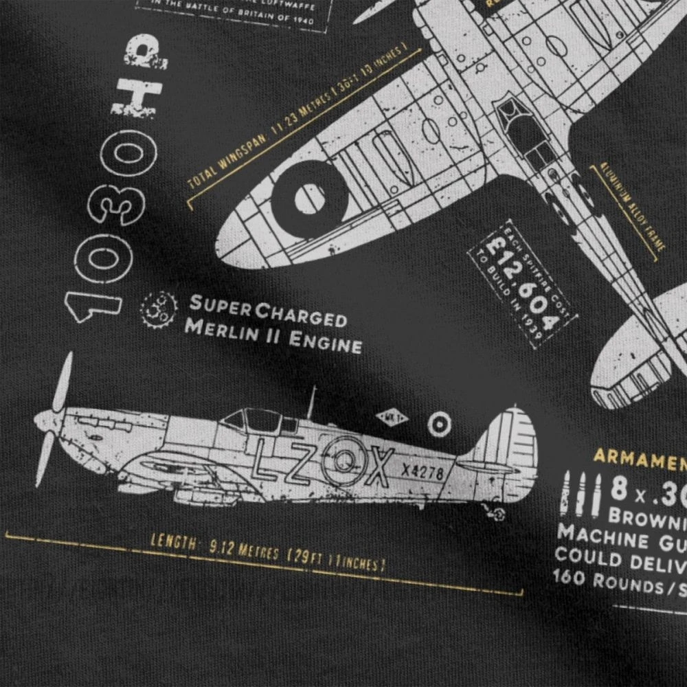 Tanie Nowość Spitfire T Shirt mężczyźni 100% bawełniane koszulki myśliwiec WW2 War Pilot samolot samolot koszulki z krótkim rękawem ubrania imprezowe