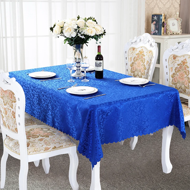  Luxury Dining Table Protective Cover Eco-Friendly Rectangle Jacquard Tablecloth Fabric For Wedding 