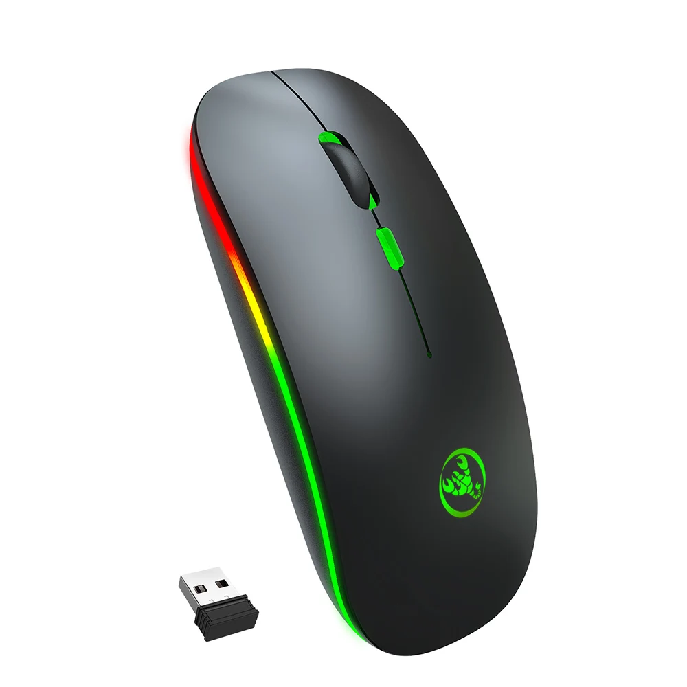HXSJ T18BT мышь с двойным режимом 2 4G беспроводная красочный дышащий светильник