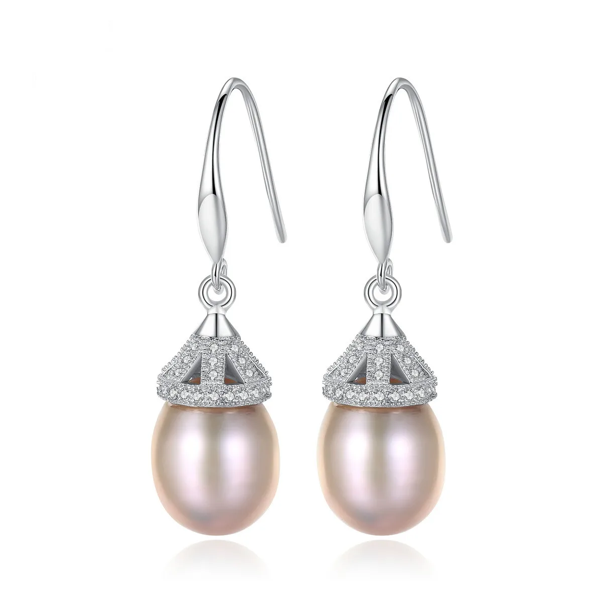 

YUEYIN S925 Jewelry Korean Earrings 10-11mm Real Pearl Earrings AAA Zircon Dangle Earrings for Women Charming High Quality Hot