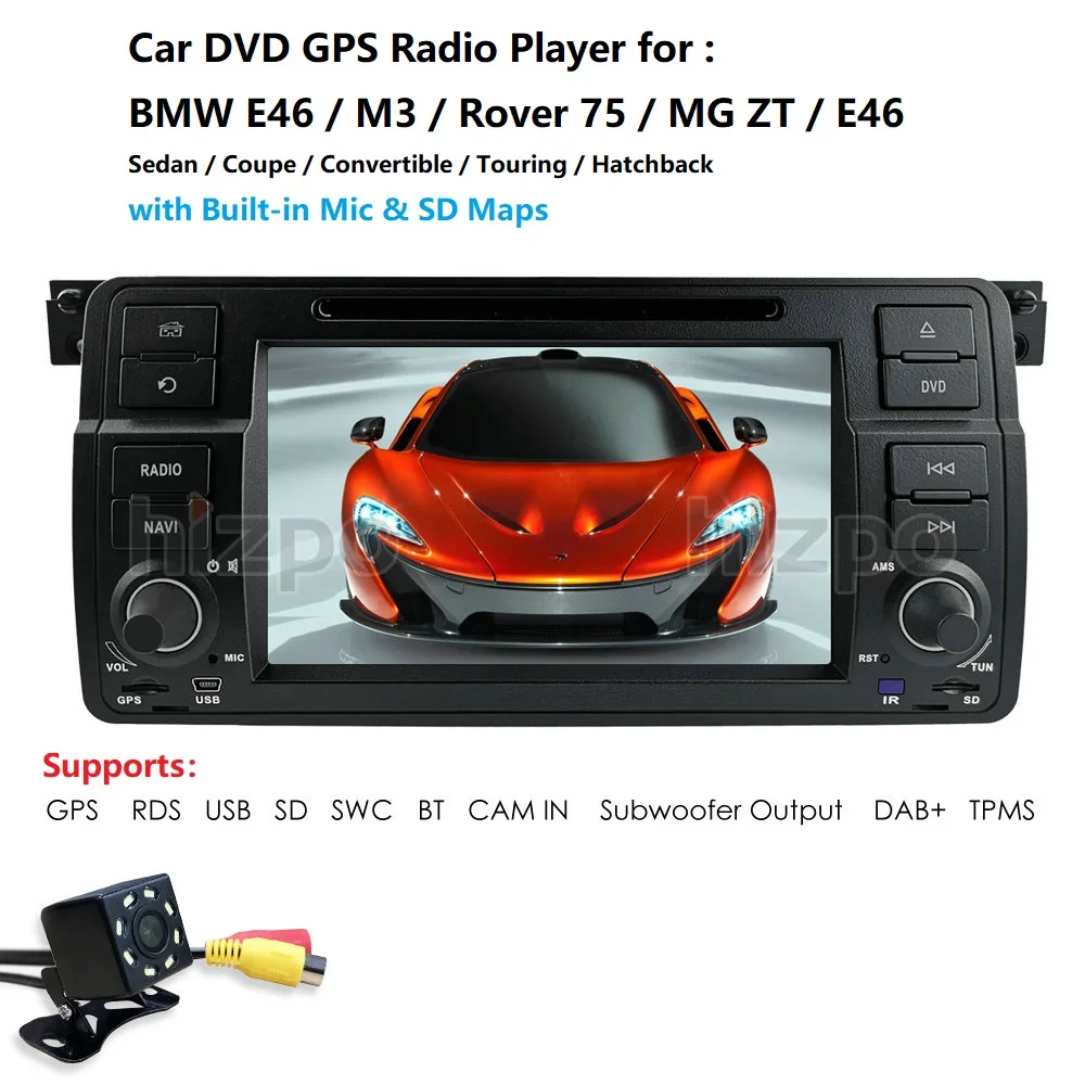 7 &quotдвойной 1Din Стерео DVD плеер навигации для BMW E46 M3 с GPS Распознавание отпечатков
