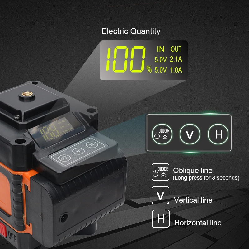 US $74.50 Line Laser Digital Power Display Self Leveling 1216 Lines Green Laser Level With Remote Control Lifting Platform Wall Bracket