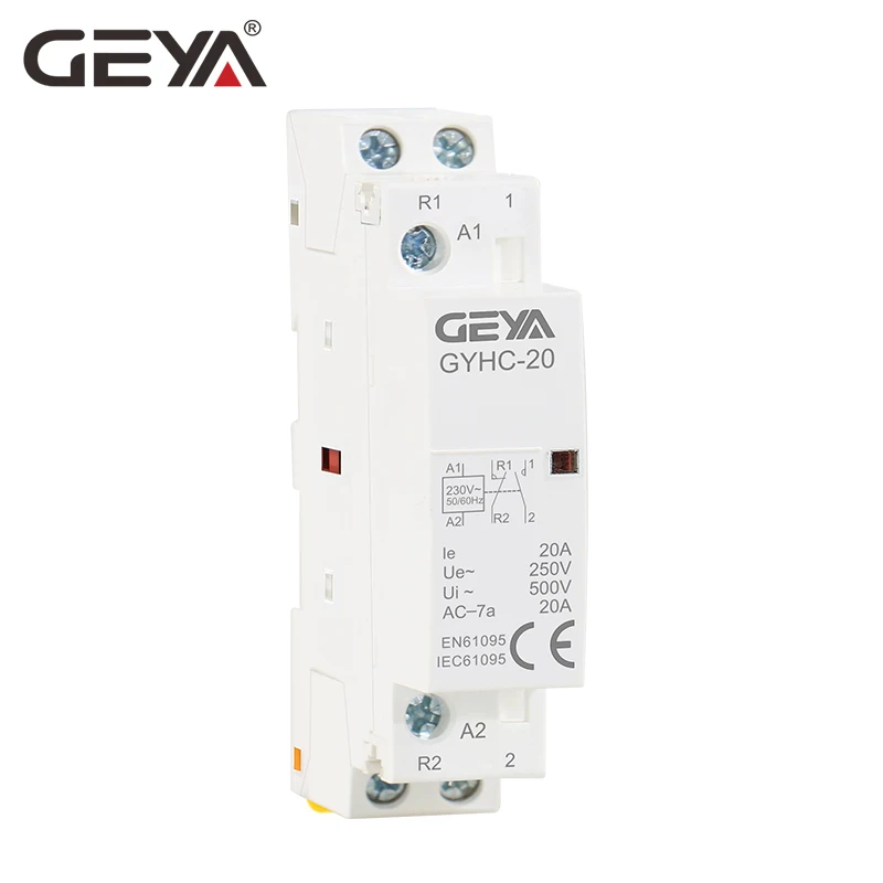 

Free Shipping GEYA GYHC 2P 20A 2NO 2NC 1NO1NC Household Contactor 220V 50/60Hz Automatic Din Rail AC Contactor