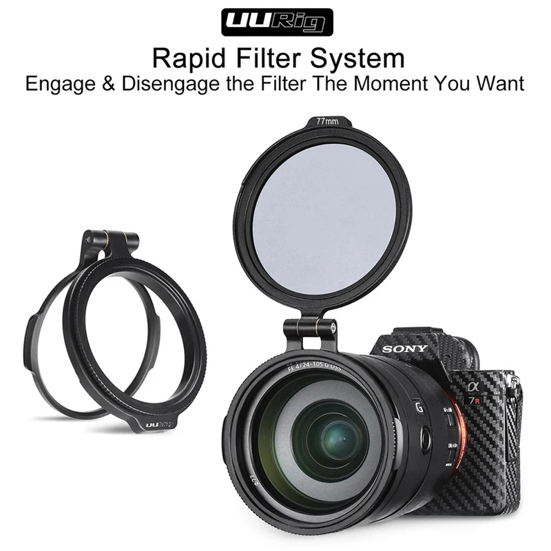 RFS ND Filter Ring Rapid Filter System Quick Release Flip Bracket Switch for Sony Canon Nikon DSLR Camera Accessories Kit(77Mm