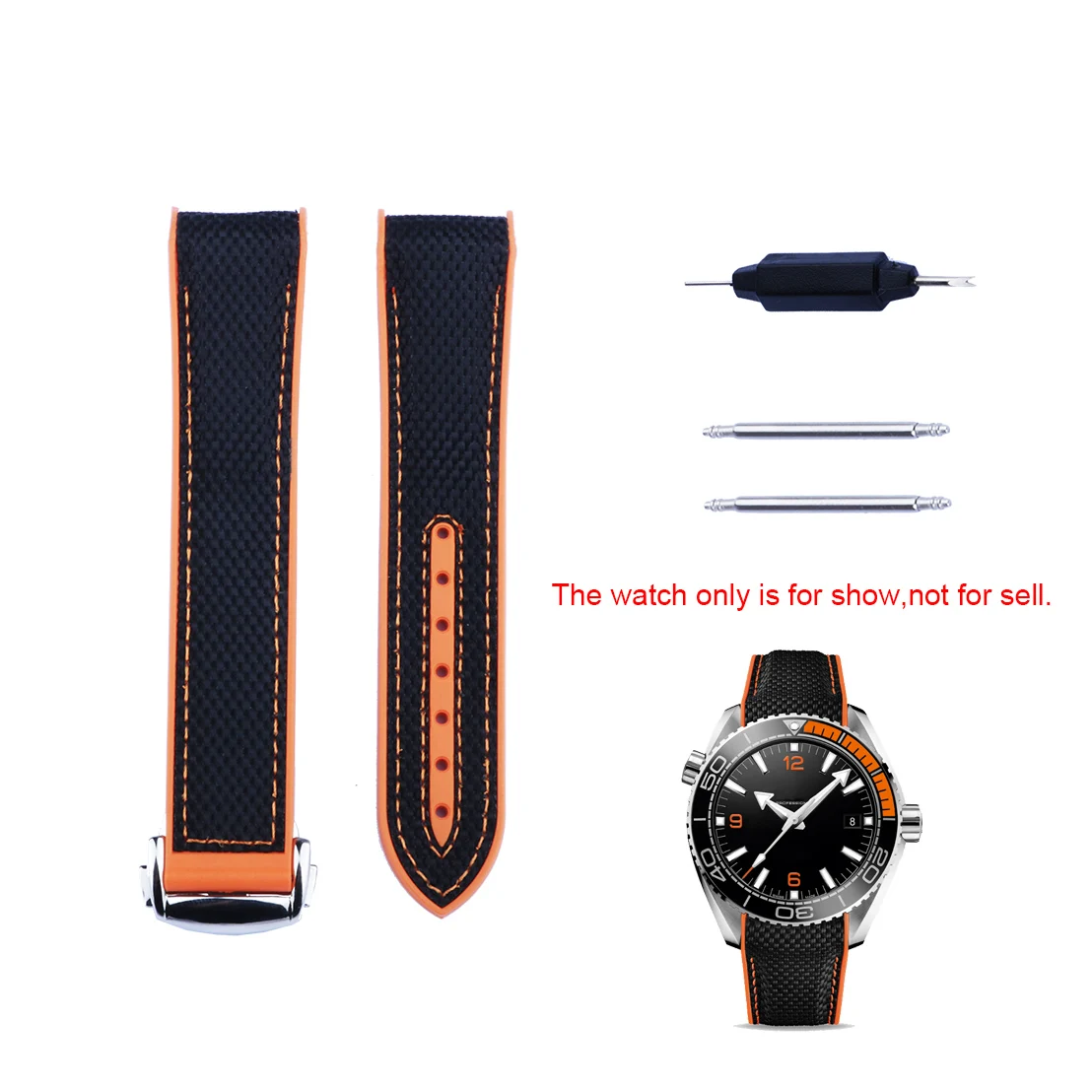Orange Rubber Watch Band Strap 