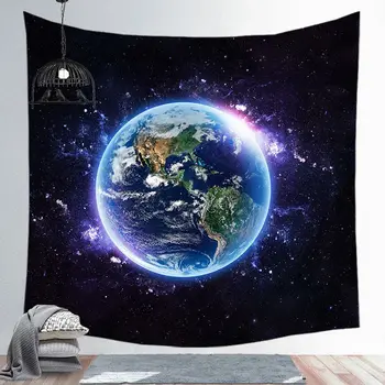 

Space Moon Night Sky Tapes Wall Hanging Blanket Aesthetic Nature Tapestry Beach Background Fabric Tapiz Room Decor AD50WT