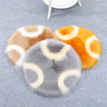 

Ins Hot Imitate Wool Long Hair round area rugs carpets diameter 50cm for home decoration Living Room Bedroom tapete vloerkleed
