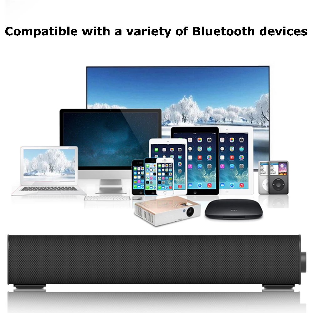 Nennbo Home Theater 10W Bluetooth Soundbar TV AUX Optic Bluetooth Soundbar Speakers Bass Soundbar Speaker for TV