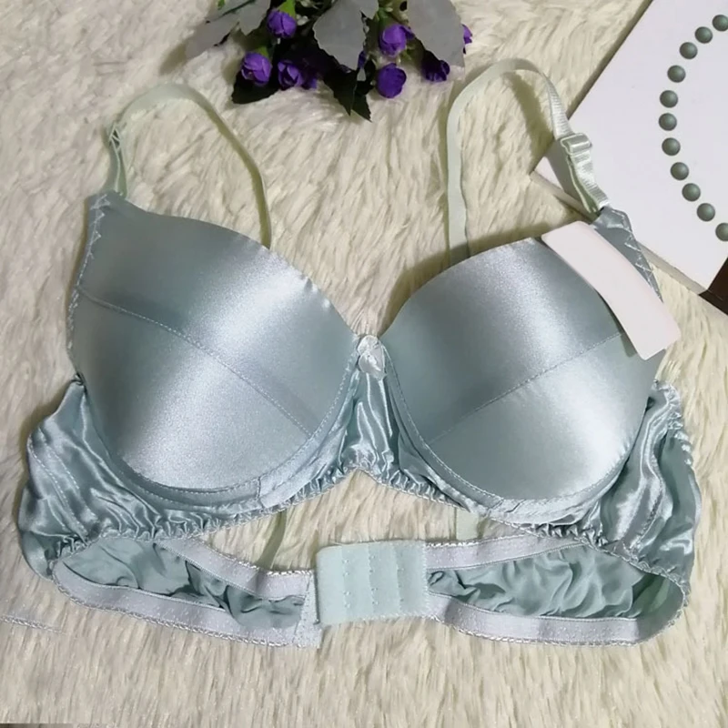 Women Bra Ladies Sexy Bralette Beach Summer Solid Color Silk Plus Size Brassiere Push Up Bra Intimates Lingerie Seamless Bra
