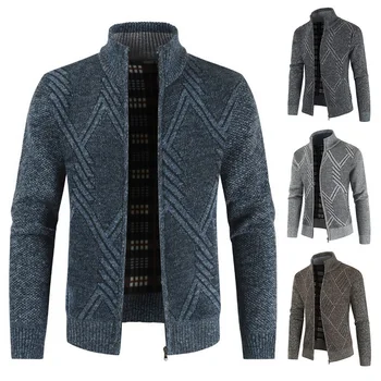 

Jodimitty Mens New Cardigan Sweater Autumn Stand Collar Zipper Sweater Men's Cardigan Jackets Male Clothing Coat Casual Knitwear