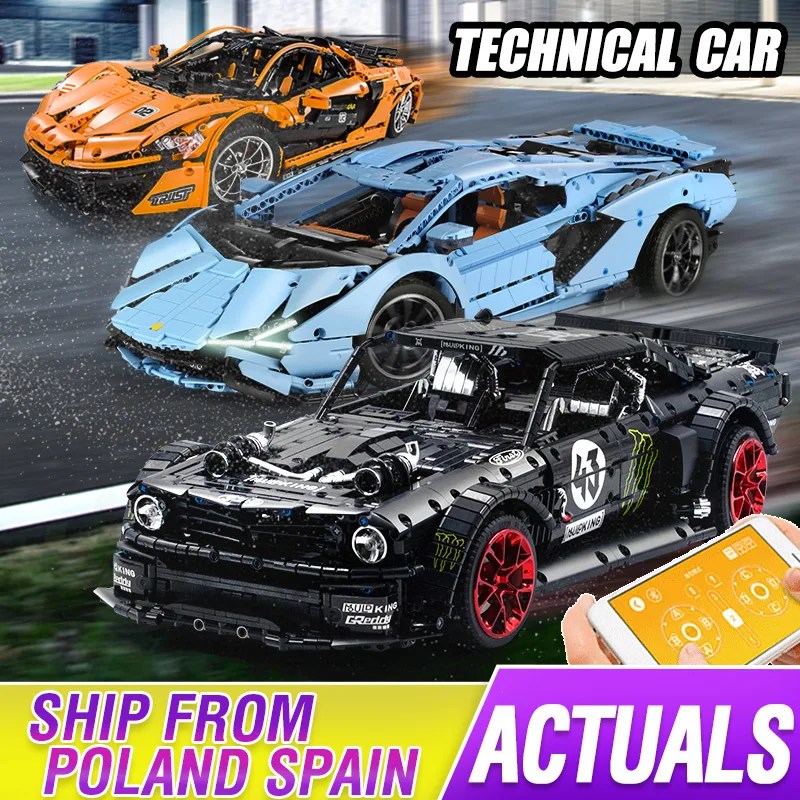 Форма King MOC Technic модель автомобиля с дистанционным управлением строительный блок
