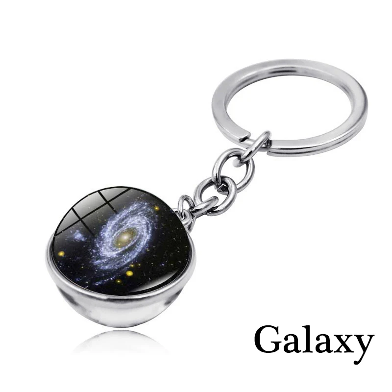 Galaxy Keychain 4 Луна земля Туманность космическая галактика брелок Солнечная система планета брелок солнце Марс двухсторонний стеклянный шар брелок - Цвет: Galaxy Keychain 4