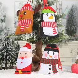 Новогоднее украшение 2020 года для рождественской елки Рождественский мешок зимнее украшение Снеговик Санта Круз Пингвин яблочный мешок