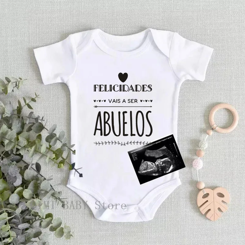 Adivina Quien Va A Ser Abuela Otra Vez Funny Newborn Baby Bodysuits  Pregnancy Announcement Onesies Infant