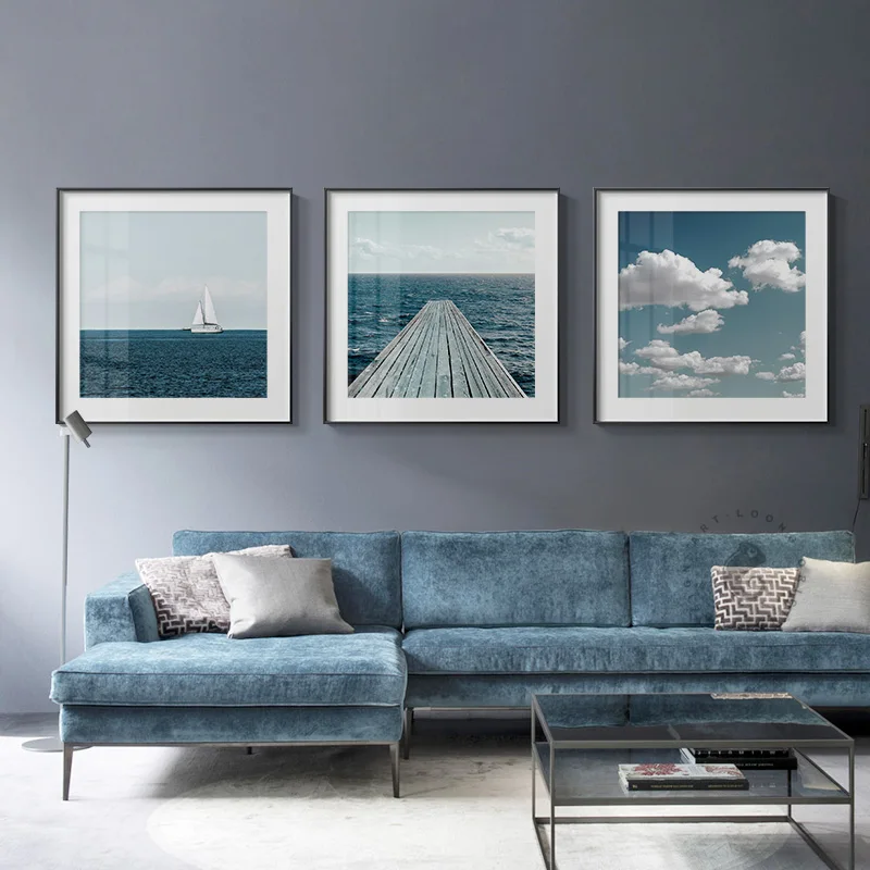 Nordic-Seascape-Blue-Sky-Sea-landscape-Clouds-Canvas-Painting-Poster-Print-HD-Modern-Wall-Art-Pictures (2)