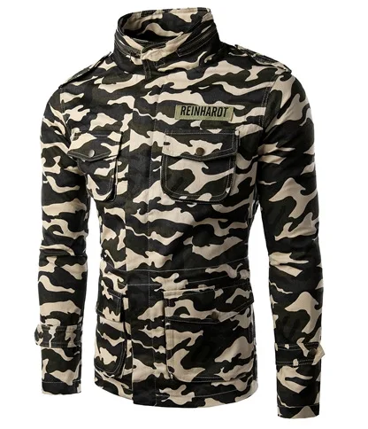 

2020 New Style Korean-style Casual Camouflage Tooling Jacket Men Small Stand Collar Camouflage Coat MEN'S Jacket