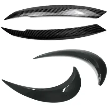 

2Set Black ABS Front Headlights Eyebrow Eyelid Sticker Trim