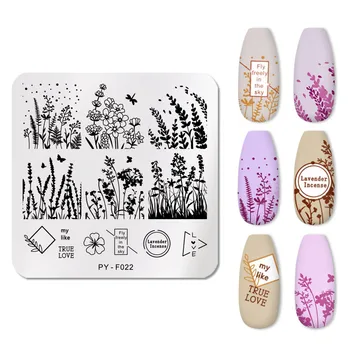 

PICT YOU Square Nail Stamping Plates Flower Nail Stamp Template Design DIY Stainless Steel Nail Stencil Tools Image Plate