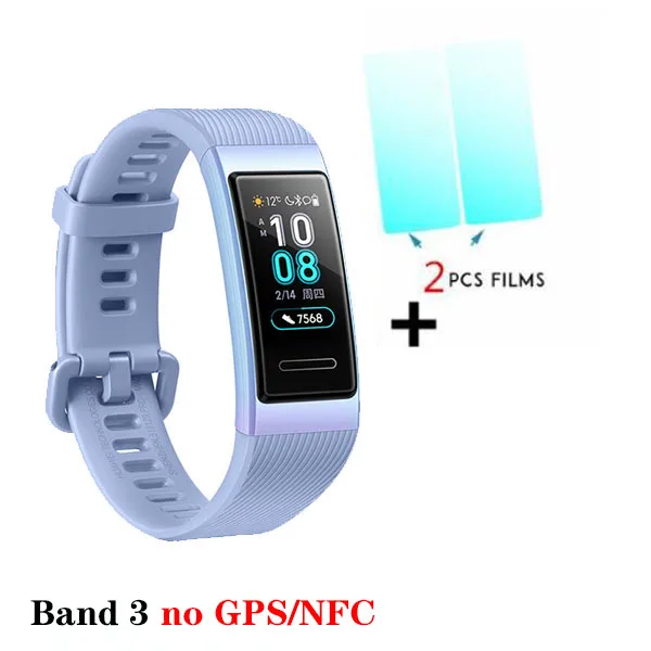 Huawei Band 3 Pro Band 3 0,95 дюймов Поддержка gps NFC трекер плавание Водонепроницаемый Bluetooth фитнес-трекер сенсорный экран - Цвет: Band 3 Blue n film