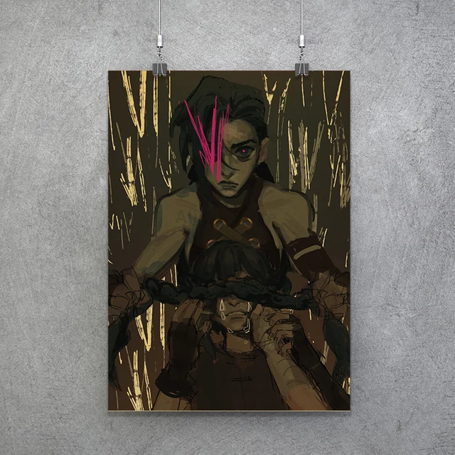 Popular TV Show Arcane Kraft Paper Poster Vi Viktor Jayce Jinx Home Decor Study Bedroom Bar Cafe Wall Paintings Stickers Posters Poster