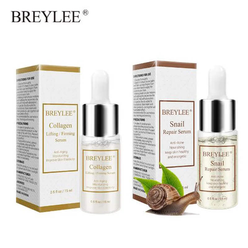 

BREYLEE Snail Repairing Serum Anti-acne Scars Treatment Whiten Essence Liquid Face Nourishing Moisturizing