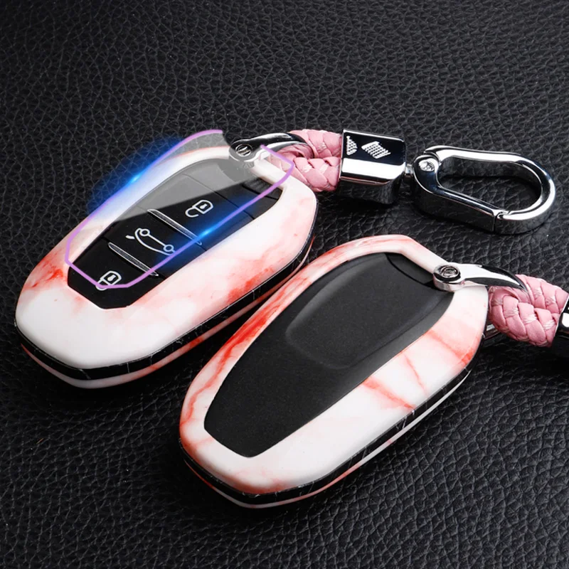 02B подходит для peugeot 2008 3008 5008 2 кнопки дистанционного ключа Fob оболочки чехол Ce0523 Hu83 оболочка Крышка Ключа протектор Мода ТПУ