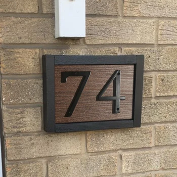

Black 4" 101mm Modern House Number for Door Address Home Number Digits Zinc Alloy Big Mailbox Address Sign #0-9