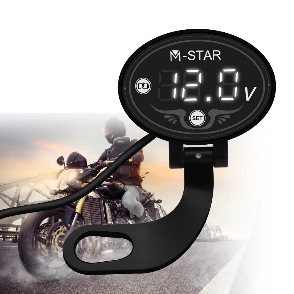 Waterproof Digital Motorcycle Voltmeter Meter Tester LED Display For Gas EC2T FSE FSR EC300 TC TE 125 Yamaha XMAX 250 | Автомобили и