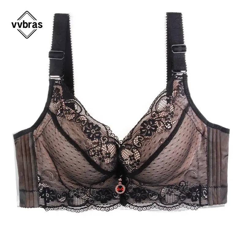 Hot Sales Women's Lace Bras New Sexy Lingerie Push UP padded underwire low  deep V Bras big size bra A B C D E Cups - AliExpress