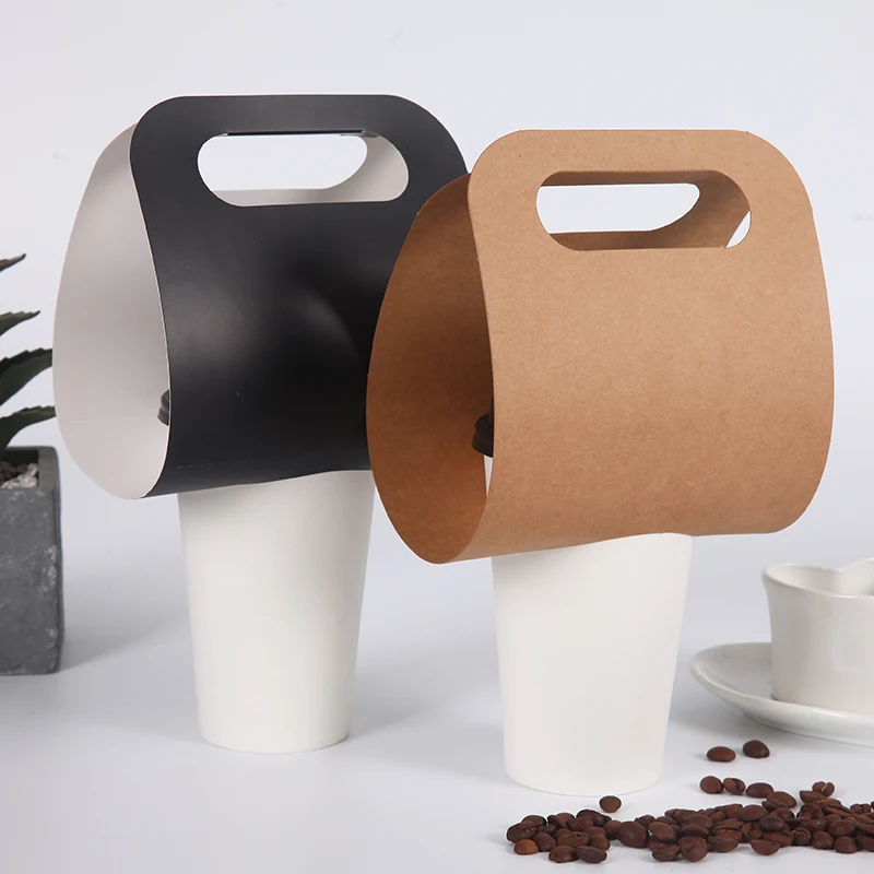 

25pcs Net Red Disposable Kraft Cardboard Cup Holder Single Cup/Double Cup Portable Milk Tea Coffee Drink Packaging Cup Holder
