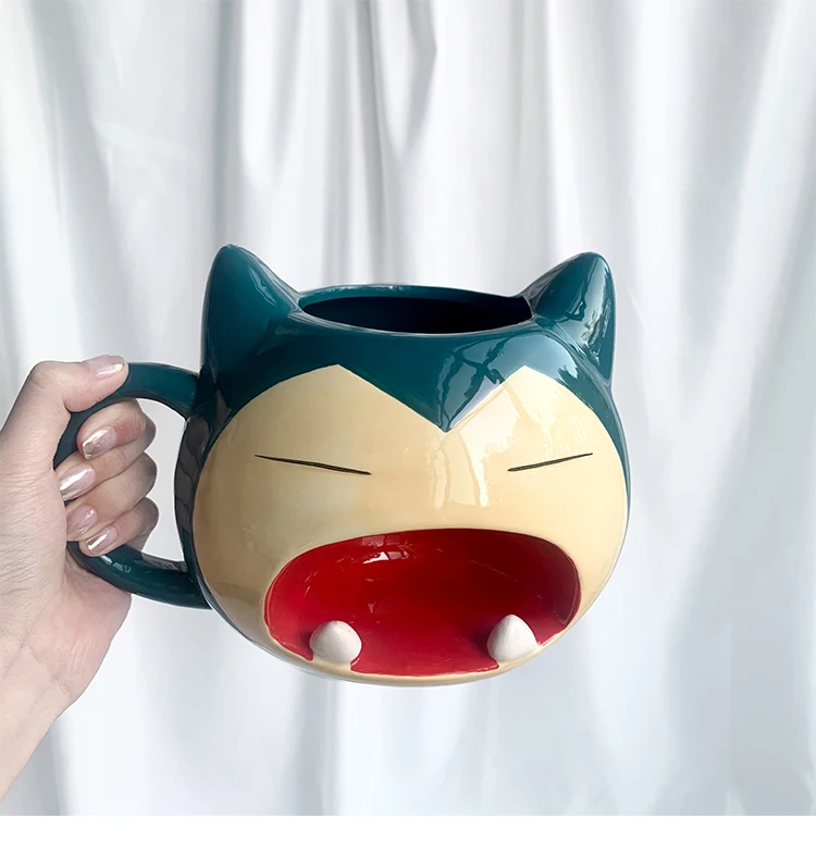 1000ml Large Capacity Mug 3D Snorlax Mug Cartoon Ceramic Water Cup Milk Coffee Tea Cup Mug Children Boys Girl Gift