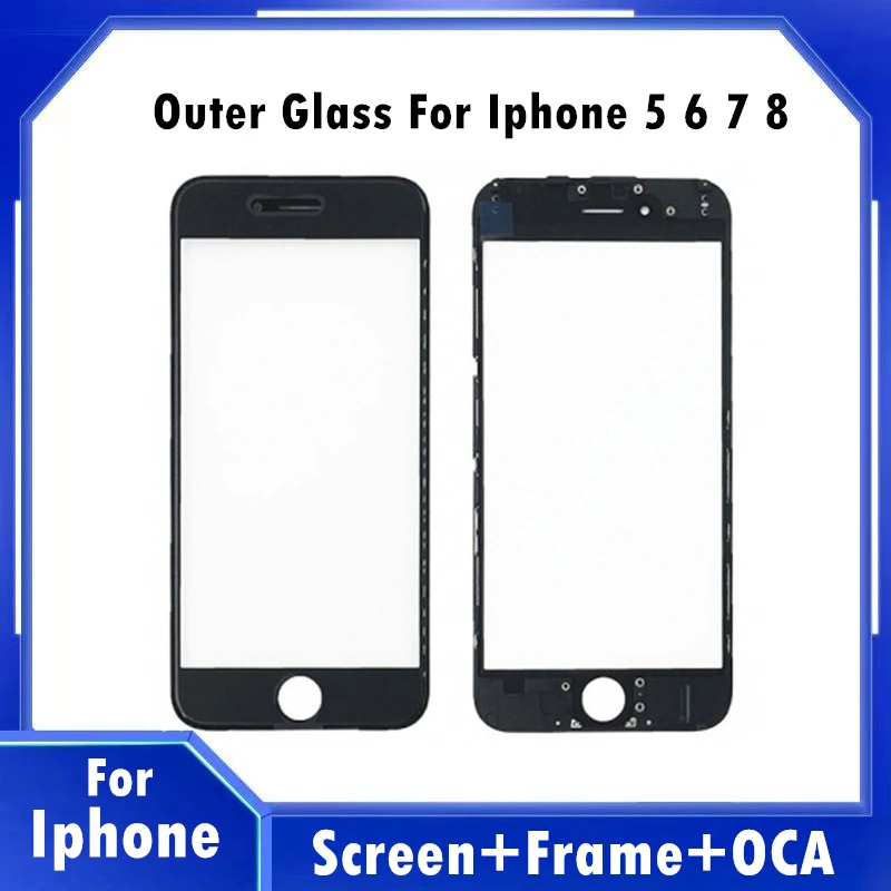 Piezas de reparación para iPhone 5s, 6, 6s plus, 7 plus, Plus, pantalla táctil de cristal, marco frontal, bisel de pegamento y OCA|Panel táctil de teléfono móvil| AliExpress