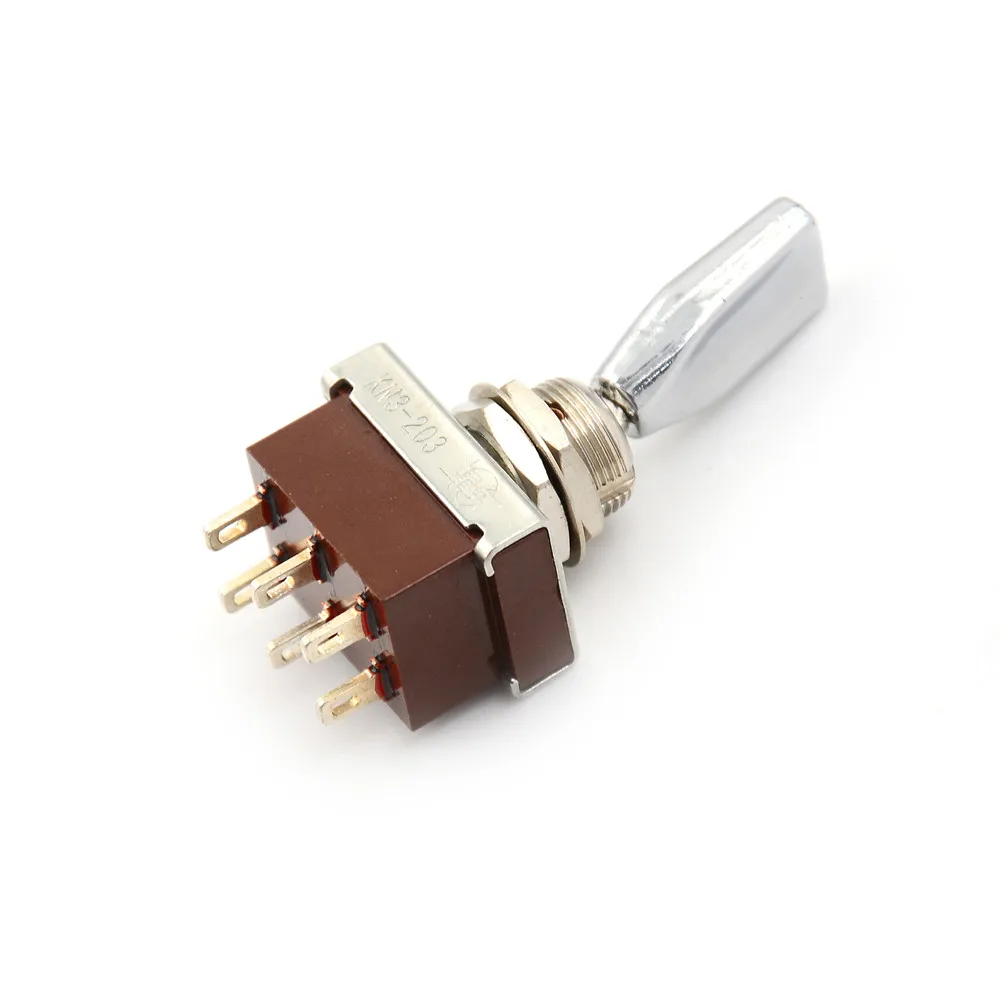 1pc AC 250V 3A 3 Position ON/OFF/ON DPDT Flat Handle Toggle Switch Mode KN3 203SSwitches