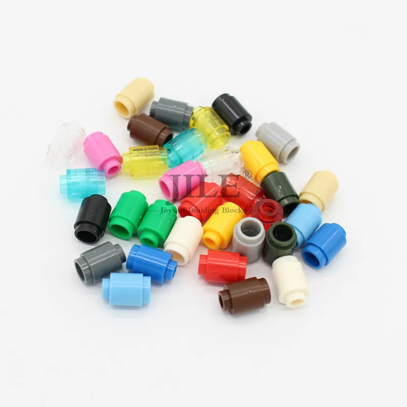Moc кирпич круглый 1x1 открытый шпилька 3062b цилиндрическая лампа из бисера DIY просветить строительные блоки совместимы со сборками частиц - Цвет: Random mixed color