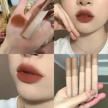 Chestnut Velvet Matte Liquid Lipstick Waterproof Lip Gloss Long Lasting Nude Lipstick Women Red Lip Tint Beauty Cosmetic TSLM2 1