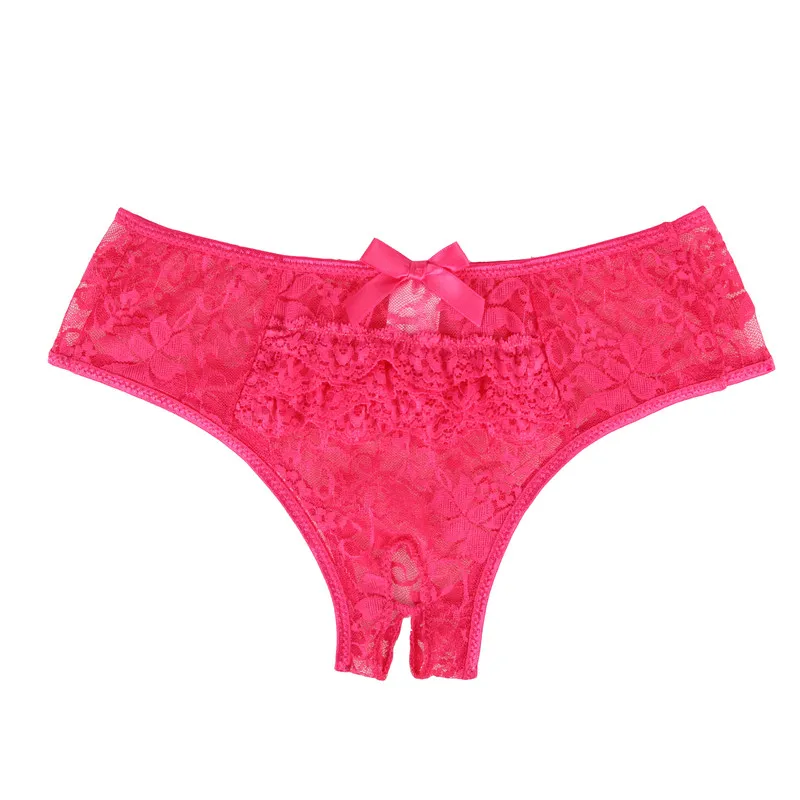 Rose Red Panties Comeonlover кружевное экзотическое нижнее белье с оборками и низкой талией женское нижнее белье с эластичной талией Calzones Mujer сексуальное нижнее белье с вырезами трусики PE5178 - Цвет: Rose Red Panties